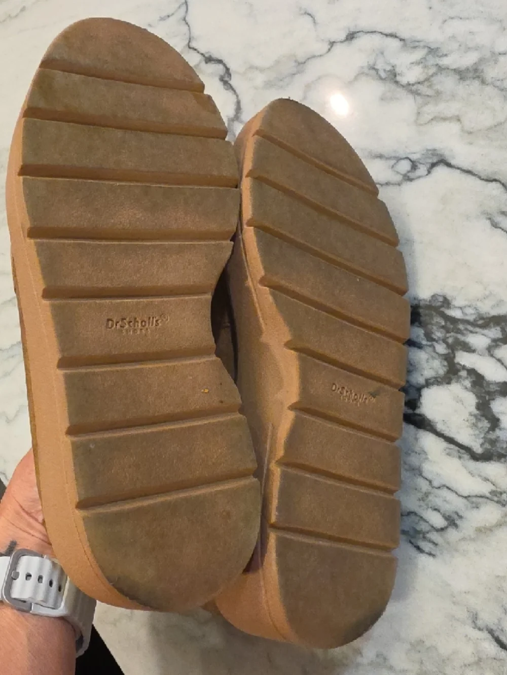 Dr. Scholl's Tan Suede Platform Loafers - Picture 5 of 6